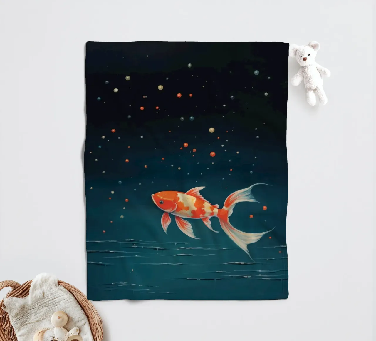Koi minime 4 coperta in pile da Minimal Animal Art