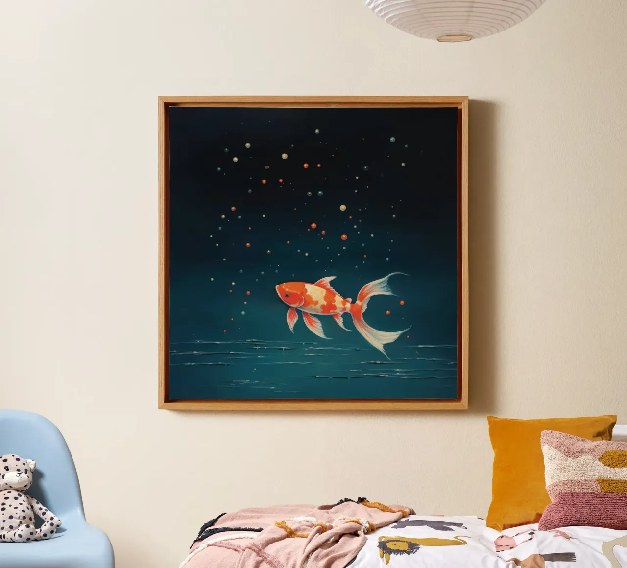 Minimum Koi 4 canvas by Minimal Animal Art