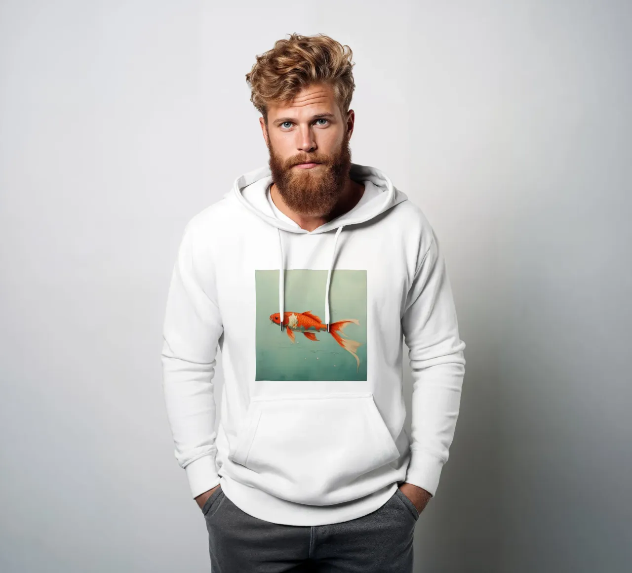 Koi minima 1 felpa con cappuccio da Minimal Animal Art
