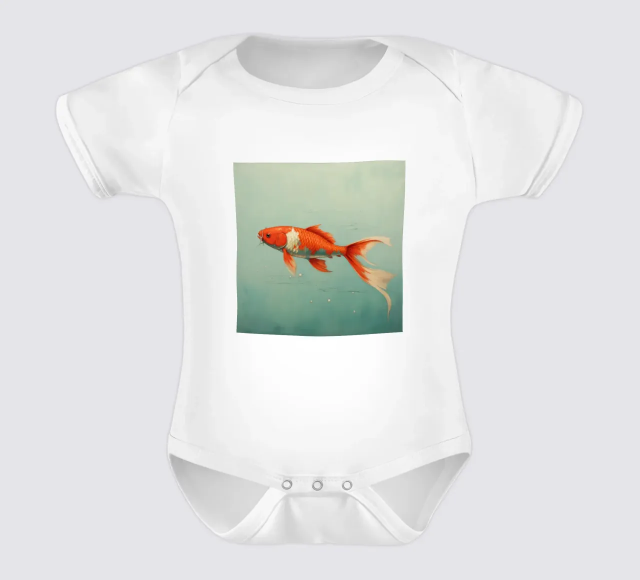 Minimum Koi 1 Kurzarm Babybody von Minimal Animal Art