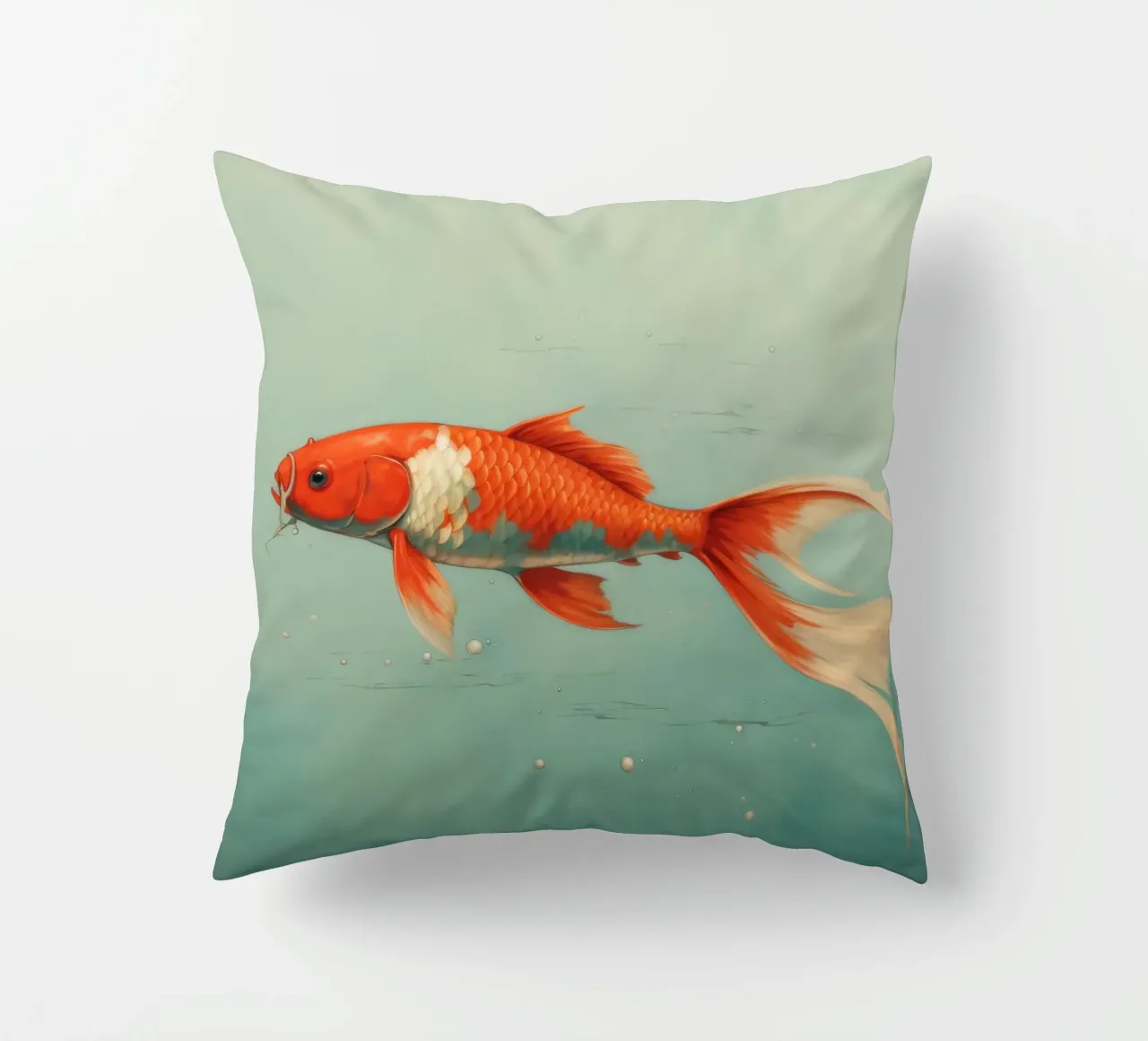 Minimum Koi 1 decorative cushion by Minimal Animal Art