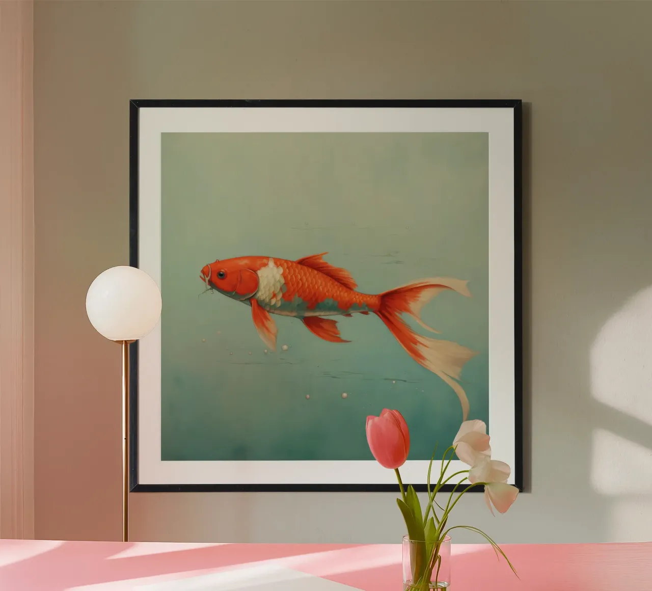 Minimo Koi poster da Minimal Animal Art