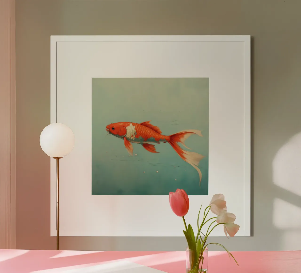 Minimo Koi poster da Minimal Animal Art