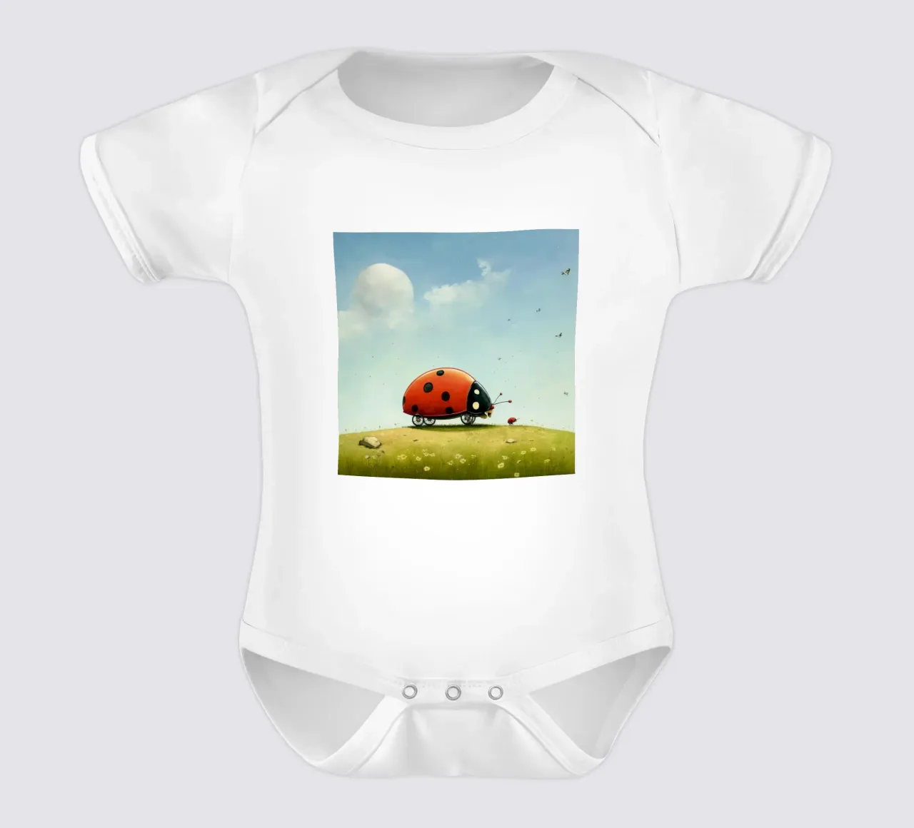 Coccinella minimale 2 body neonato maniche corte da Minimal Animal Art