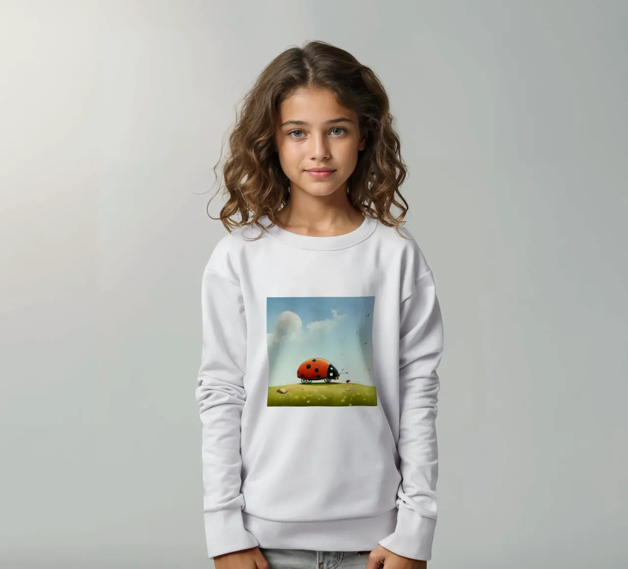 Coccinella minimale 2 felpa bambino da Minimal Animal Art