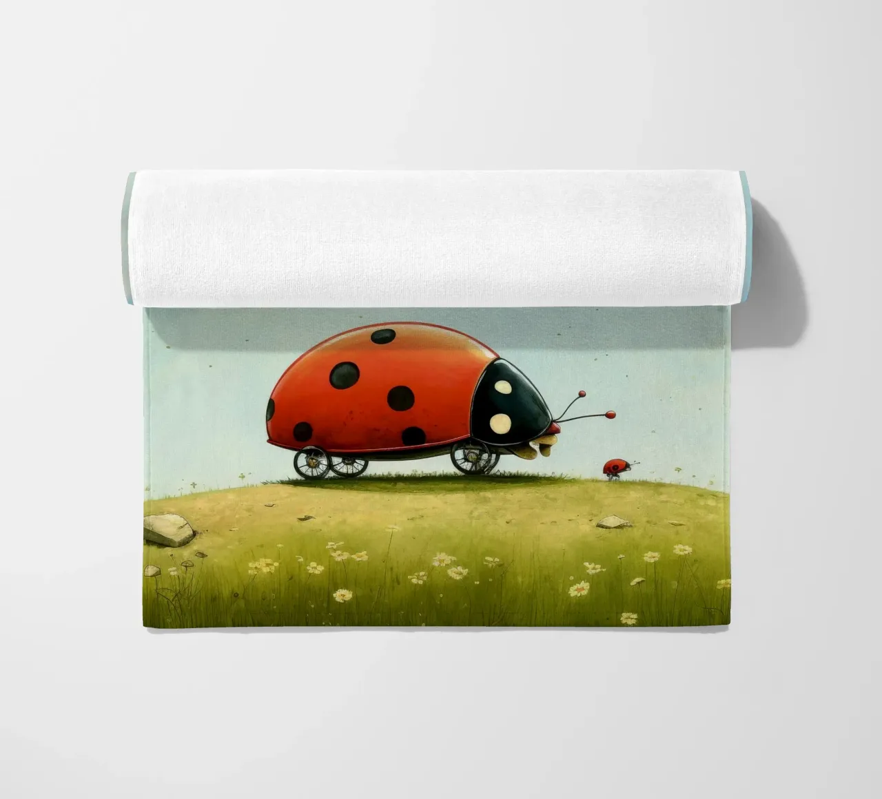 Coccinella minimale 2 telo mare da Minimal Animal Art