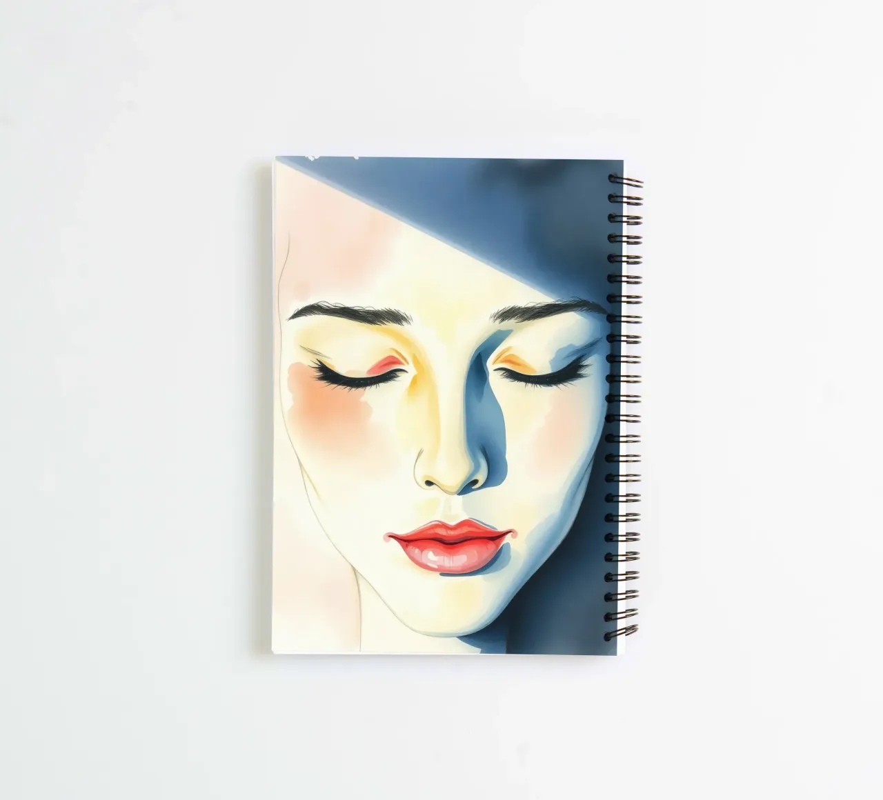 Artistic depiction of a female face with soft features spiral notebook by DesignDoodle