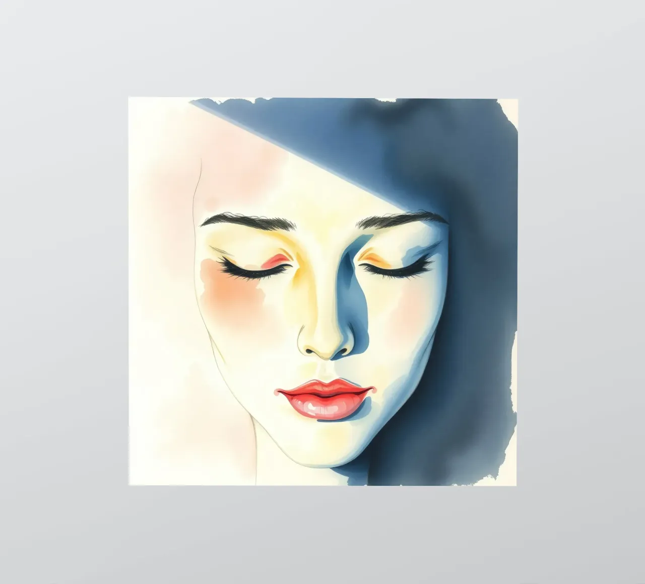Artistic depiction of a female face with soft features sticker by DesignDoodle