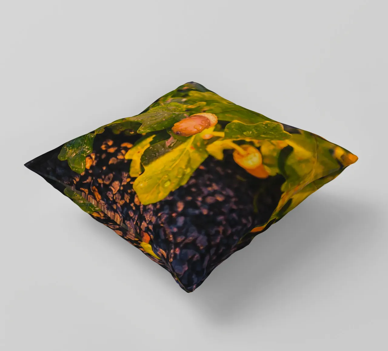An acorn with a drop of water decorative cushion by Marcus Beckert | Fotografie