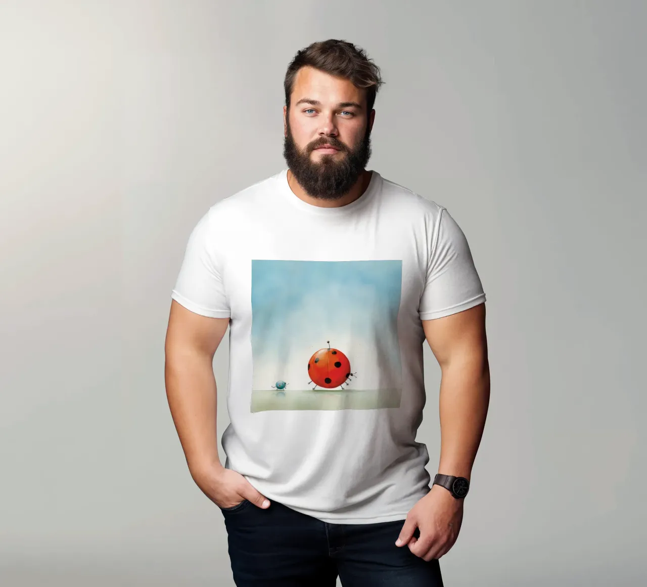 Coccinella minimale 3 t-shirt da Minimal Animal Art
