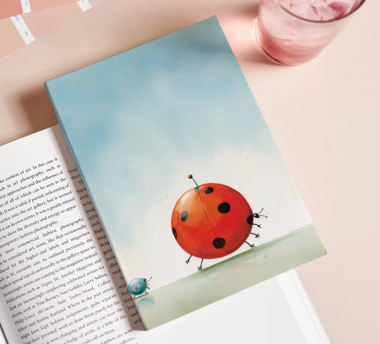 Minimal Ladybug 3 notebook by Minimal Animal Art