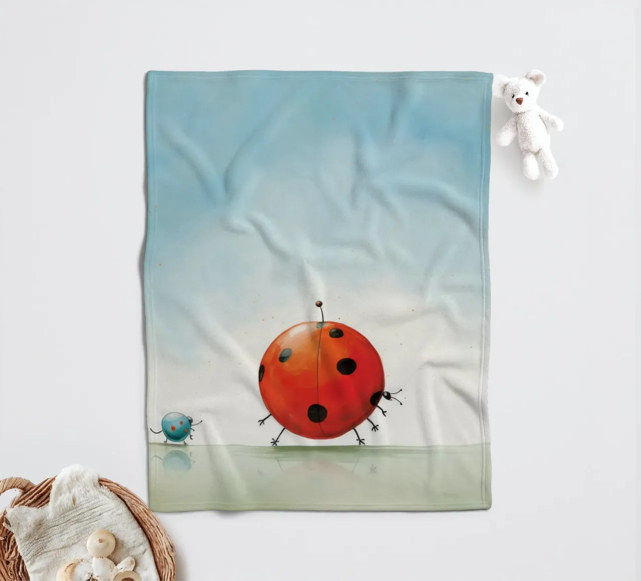 Coccinella minimale 3 coperta in pile da Minimal Animal Art