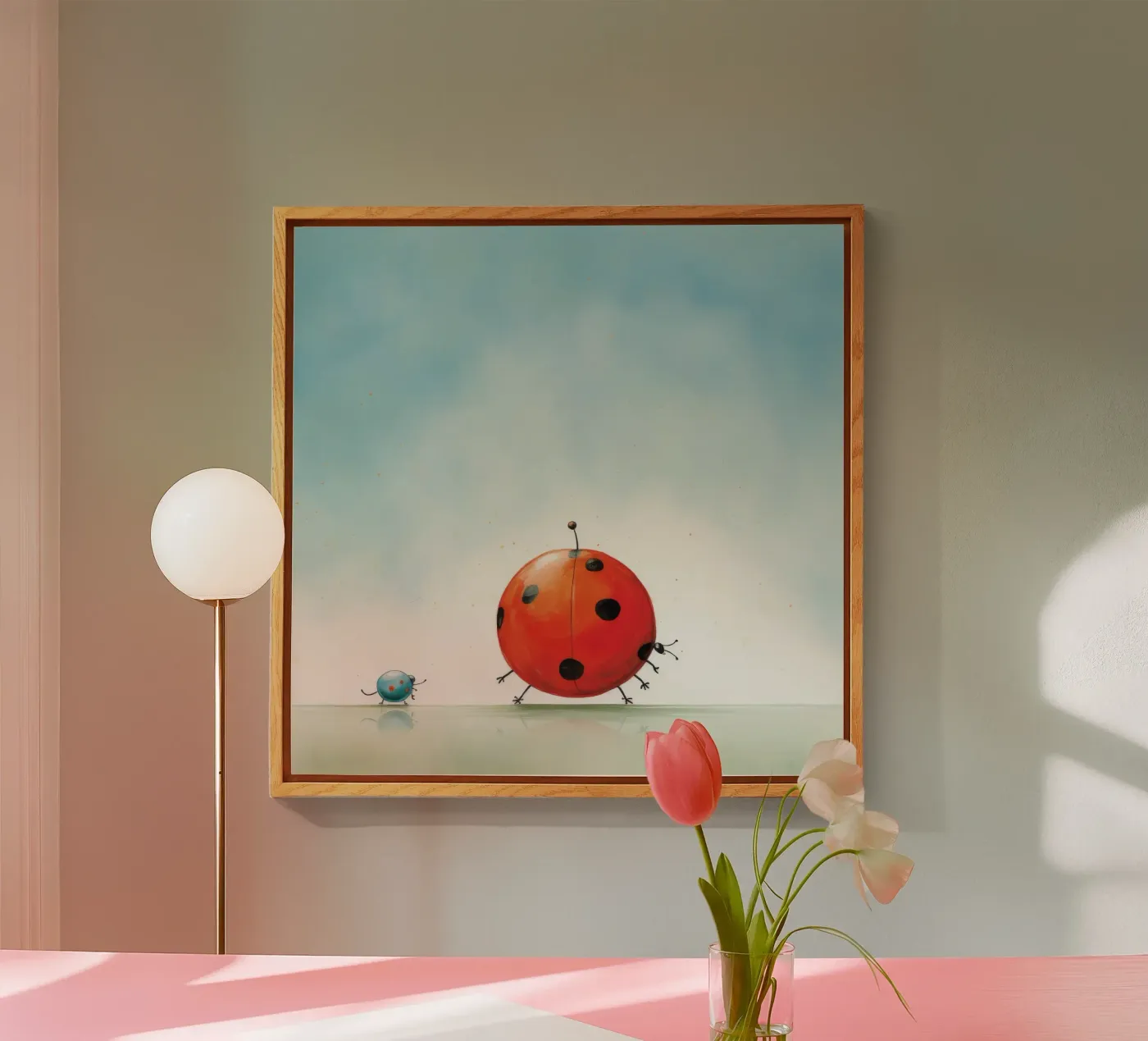 Minimal Ladybug Acryl-Glas von Minimal Animal Art