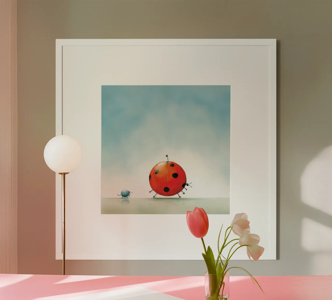 Minimal Ladybird poster da Minimal Animal Art