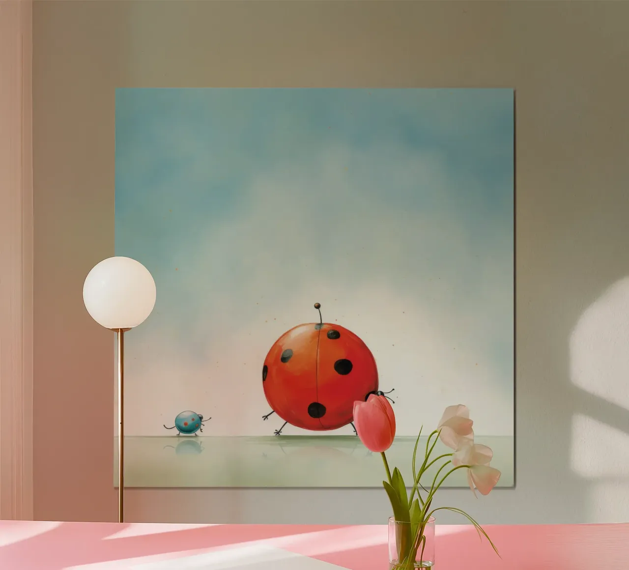 Minimal Ladybird poster da Minimal Animal Art