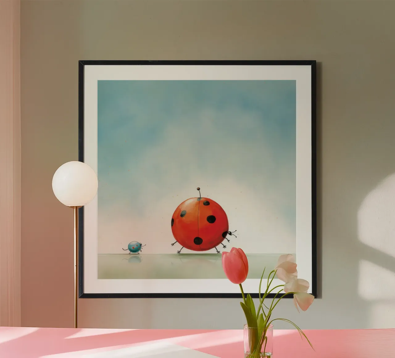 Minimal Ladybird poster da Minimal Animal Art