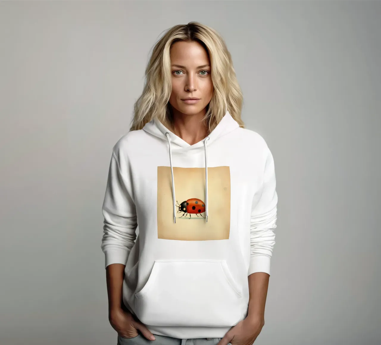 Coccinella minimale 4 felpa con cappuccio da Minimal Animal Art