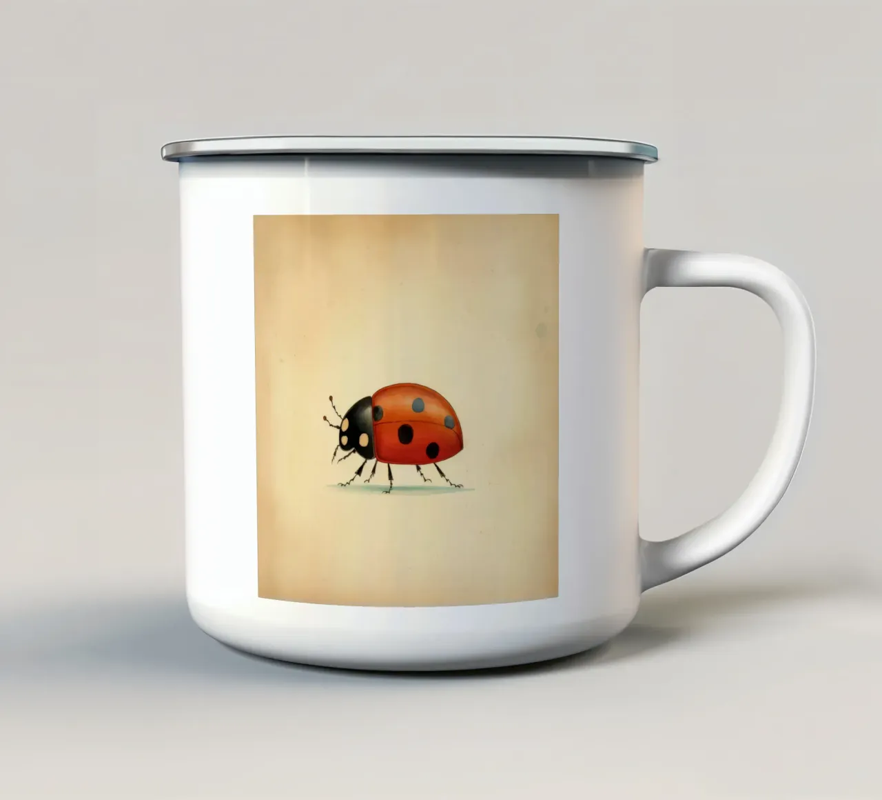 Coccinella minimale 4 tazza in smalto da Minimal Animal Art