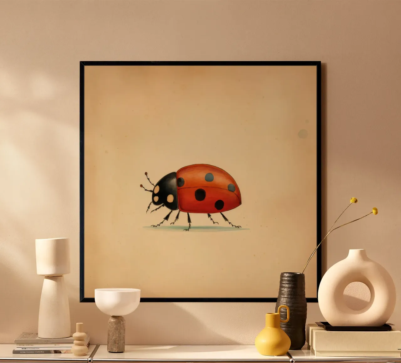 Minimal Ladybird poster da Minimal Animal Art