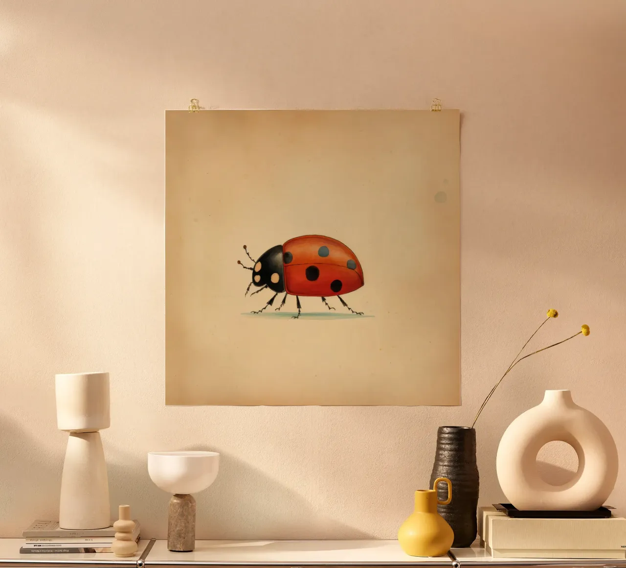 Minimal Ladybird poster da Minimal Animal Art