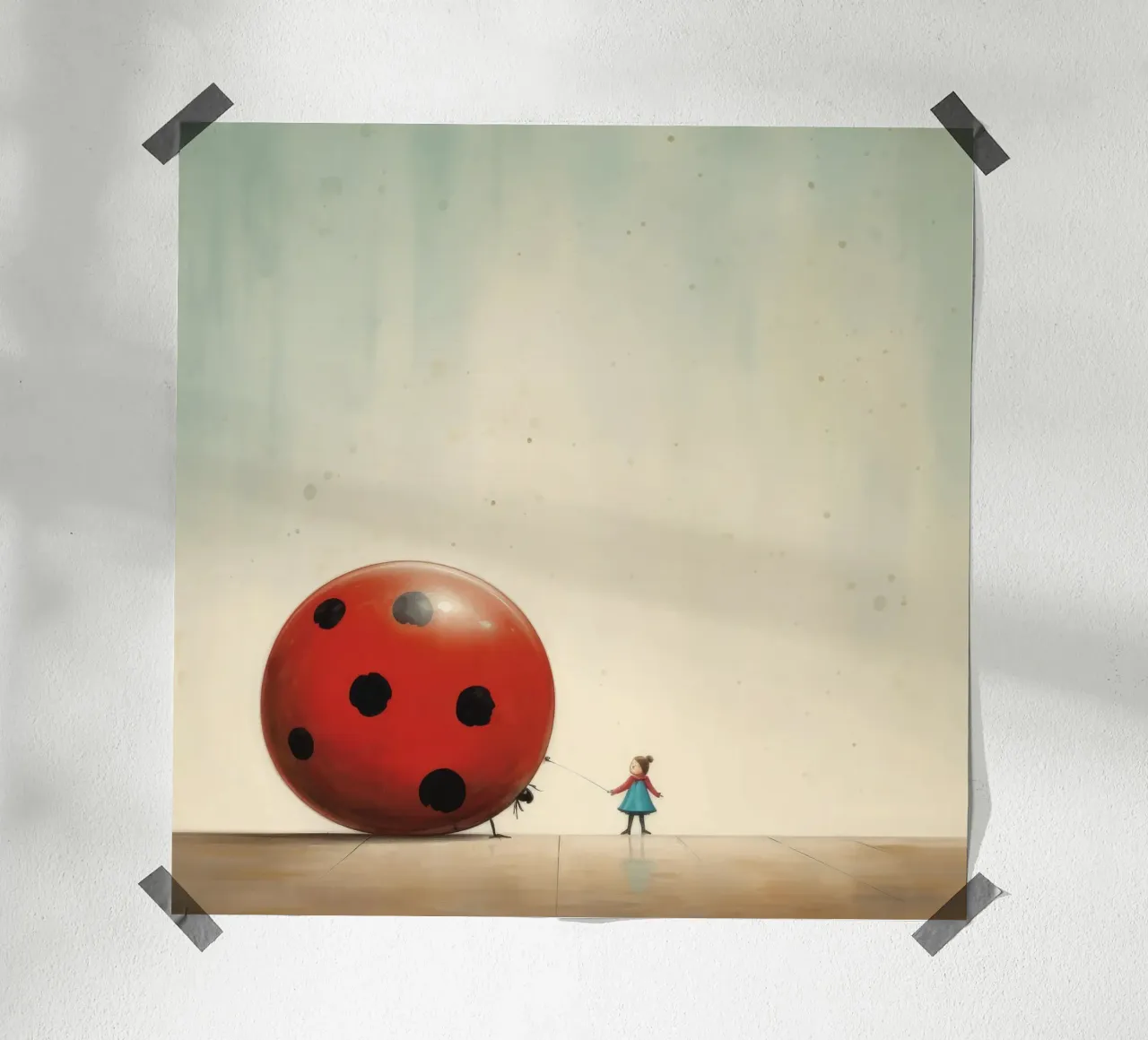 Minimal Ladybug poster da Minimal Animal Art