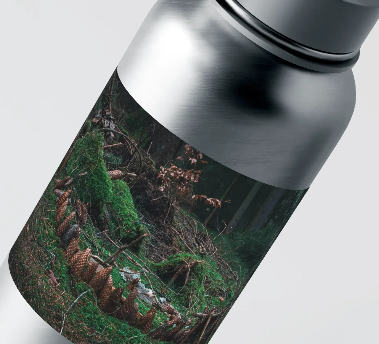 Small structure made of moss and pine cones in the Thuringian Forest sticker by Marcus Beckert | Fotografie