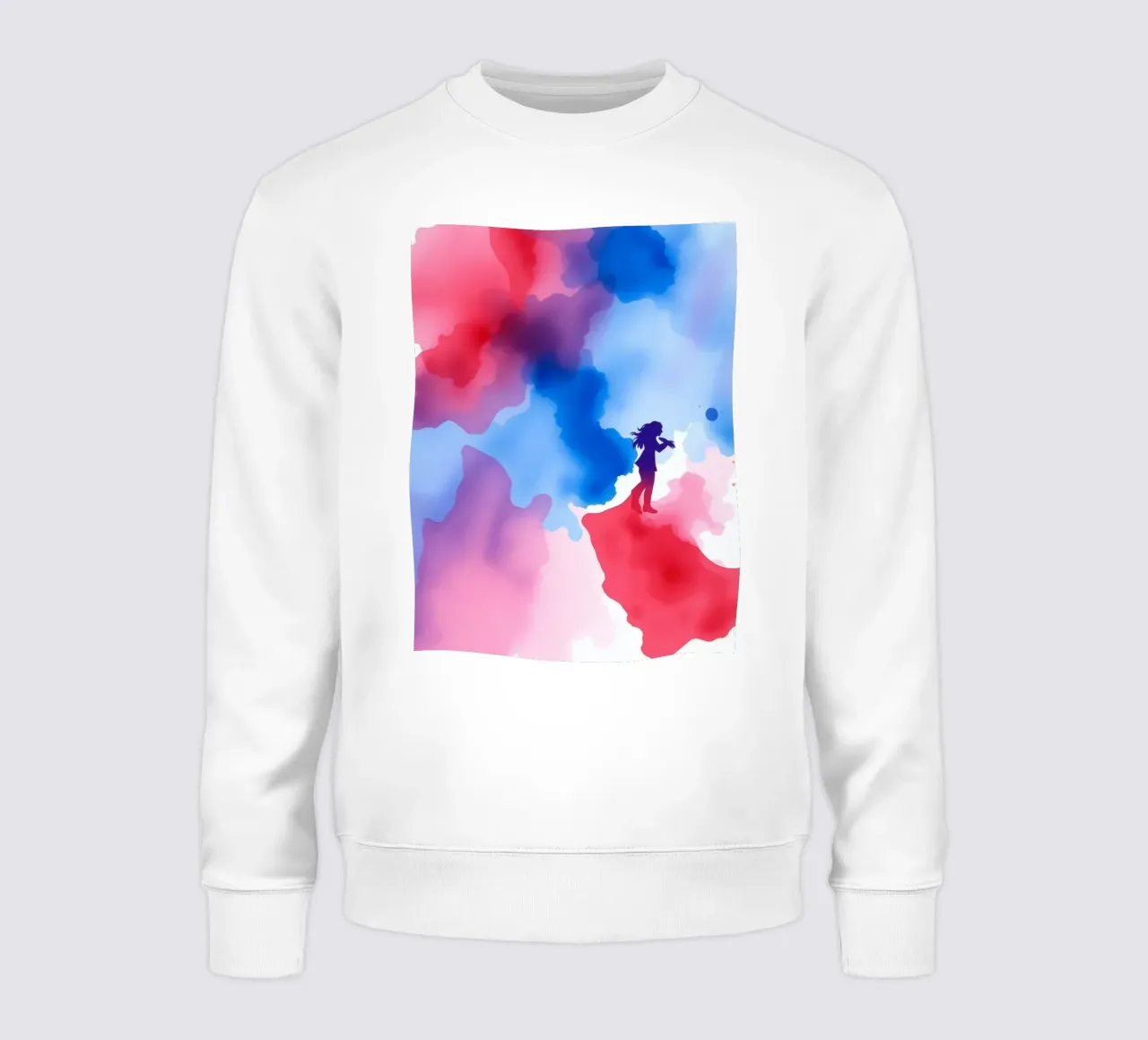 Silhouette colorata di una donna che suona uno strumento felpa da DesignDoodle