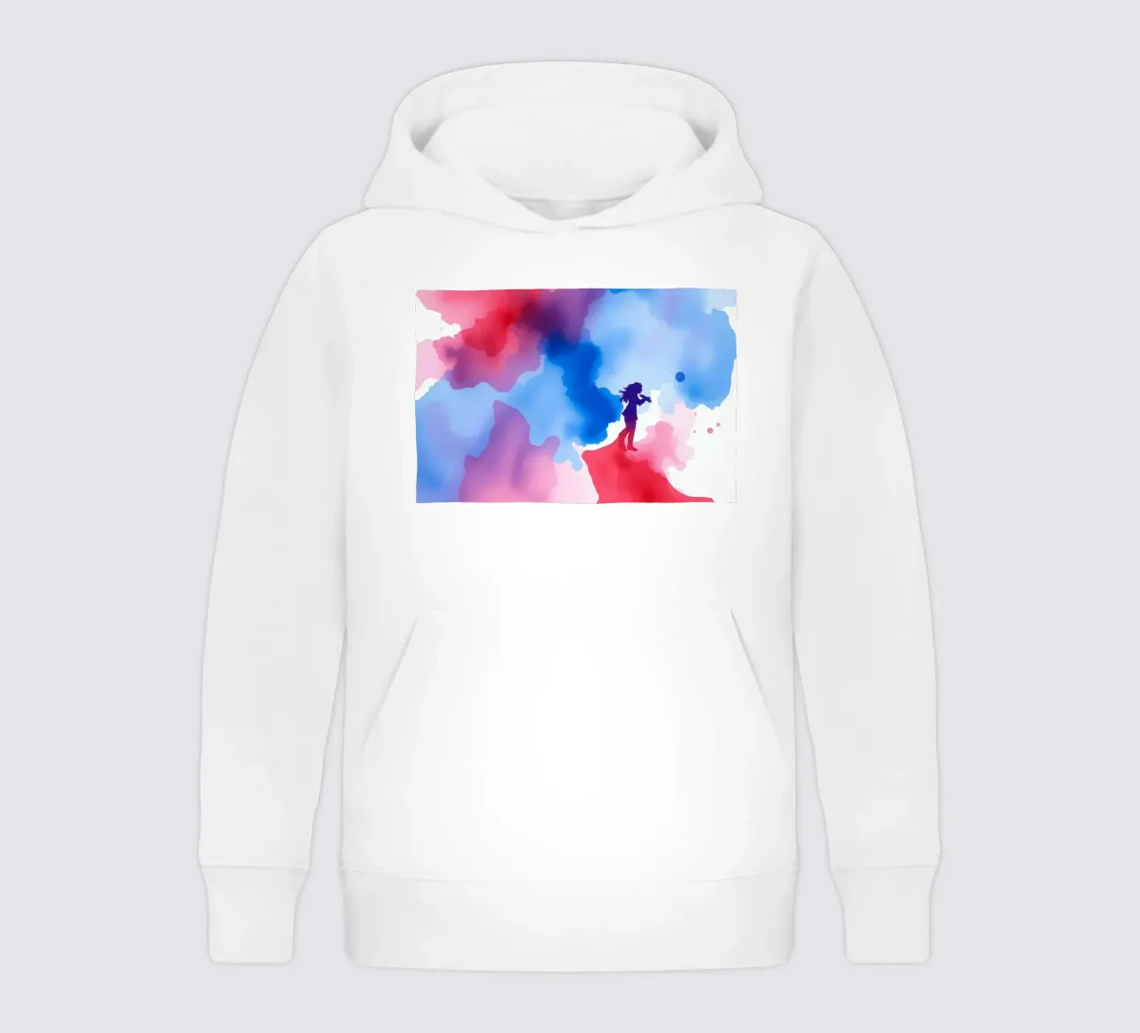 Silueta colorida de una mujer tocando un instrumento sudadera con capucha para niño de DesignDoodle