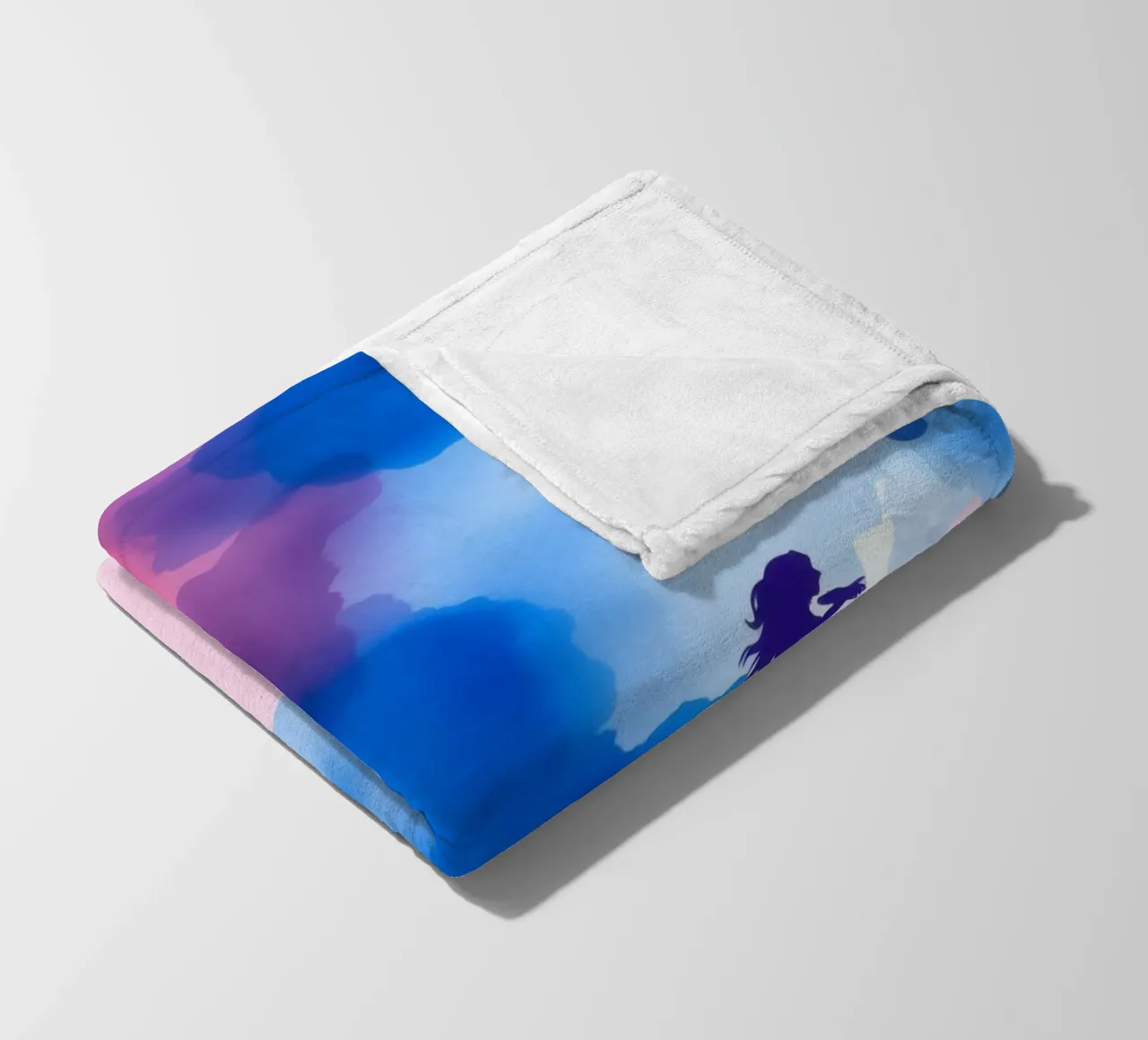 Silhouette colorata di una donna che suona uno strumento coperta in pile da DesignDoodle