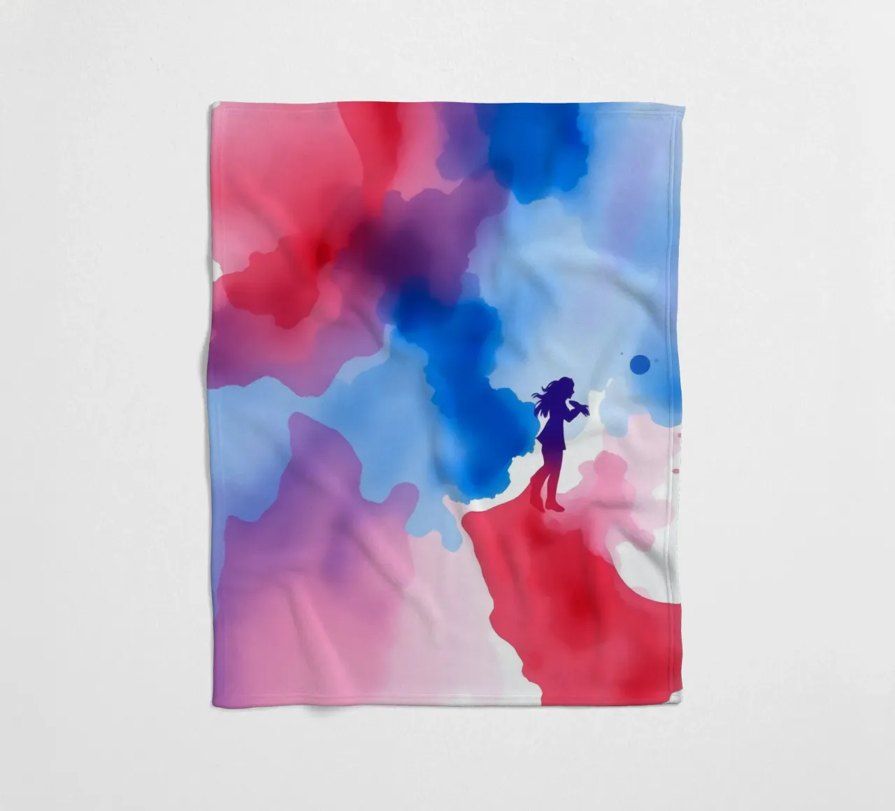 Silhouette colorata di una donna che suona uno strumento coperta in pile da DesignDoodle