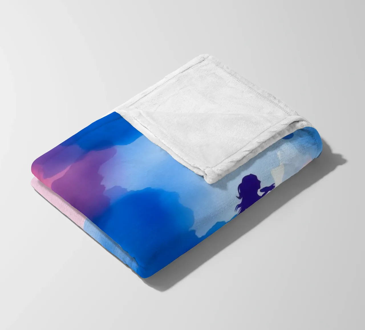 Silhouette colorata di una donna che suona uno strumento coperta in pile da DesignDoodle