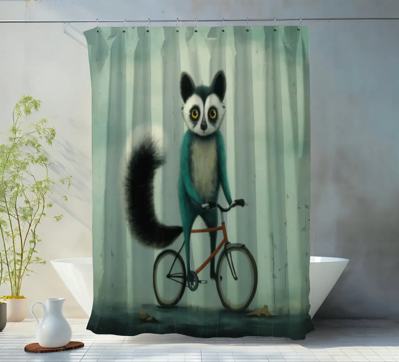 Lemure minimo 2 tenda da doccia da Minimal Animal Art