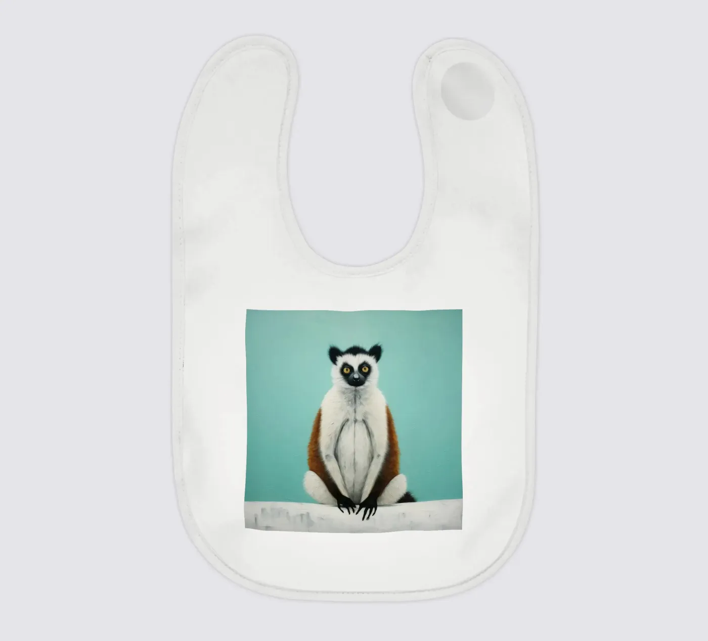 Minimal Lemur baby slabbetje van Minimal Animal Art
