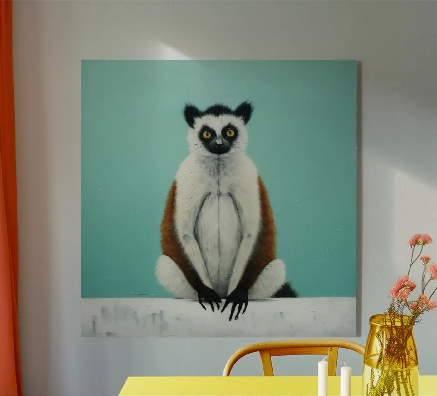 Minimal Lemur Acryl-Glas von Minimal Animal Art