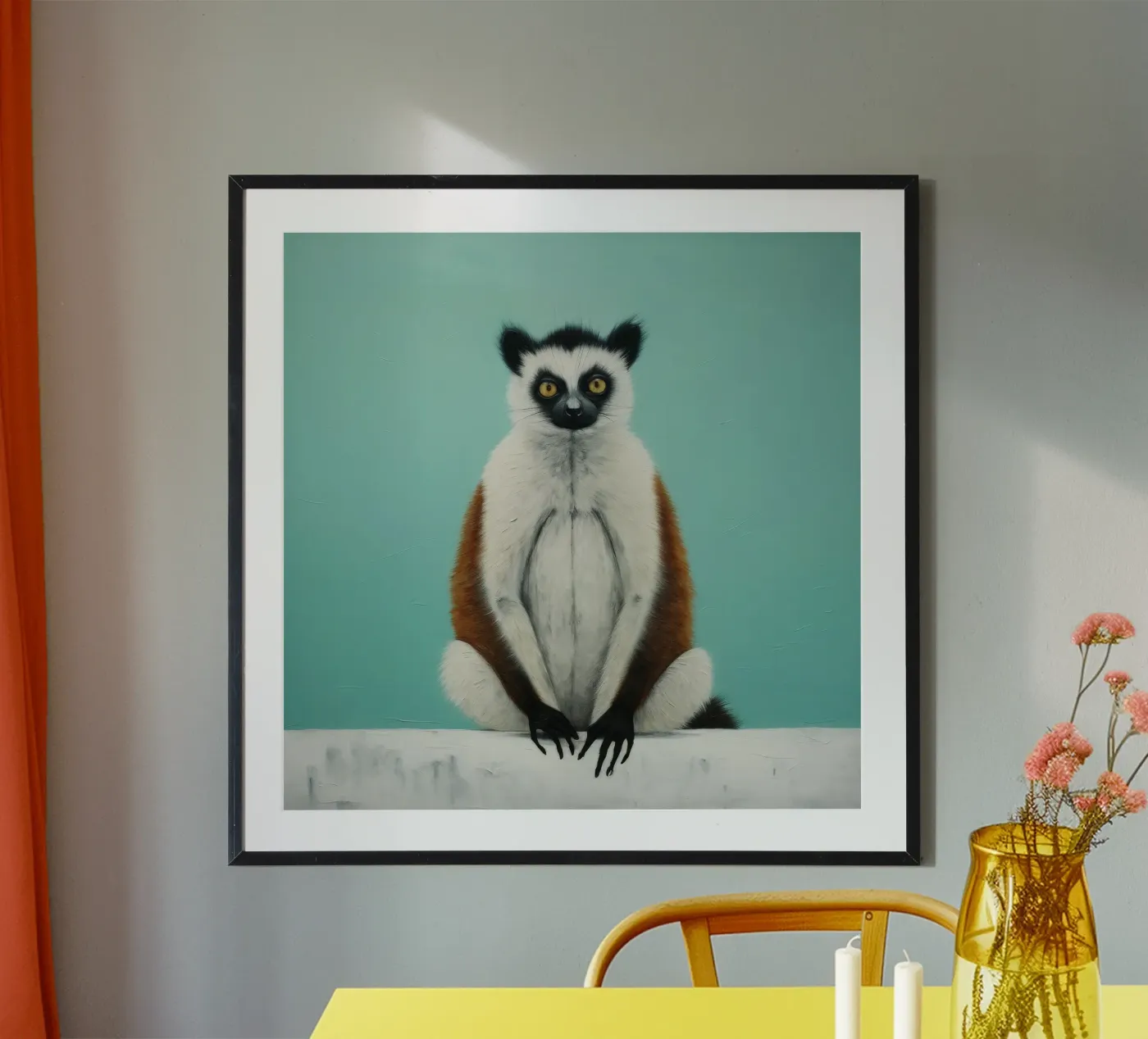 Minimal Lemur poster da Minimal Animal Art