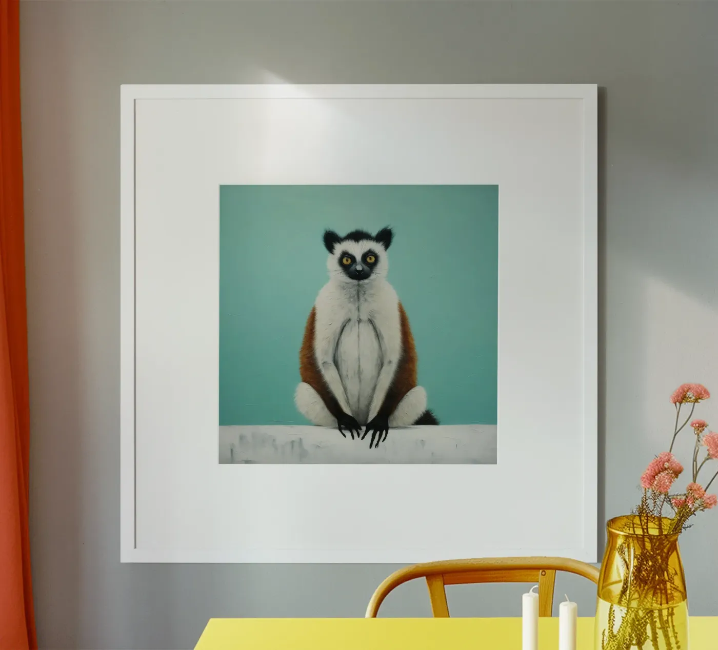 Minimal Lemur poster da Minimal Animal Art