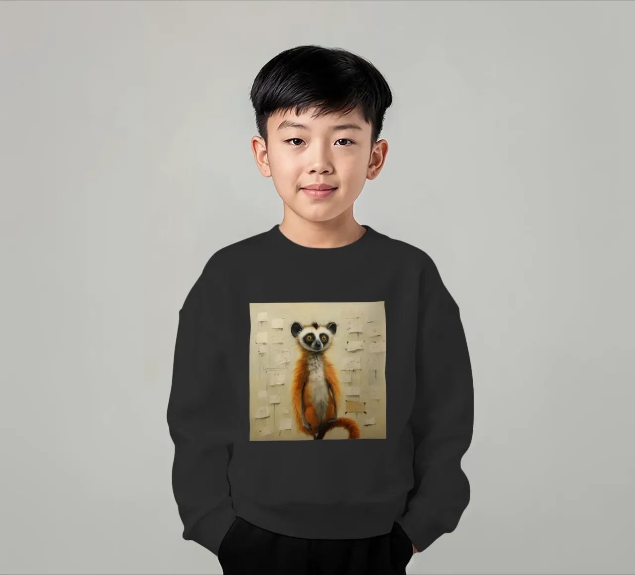 Lemure minimo 4 felpa bambino da Minimal Animal Art