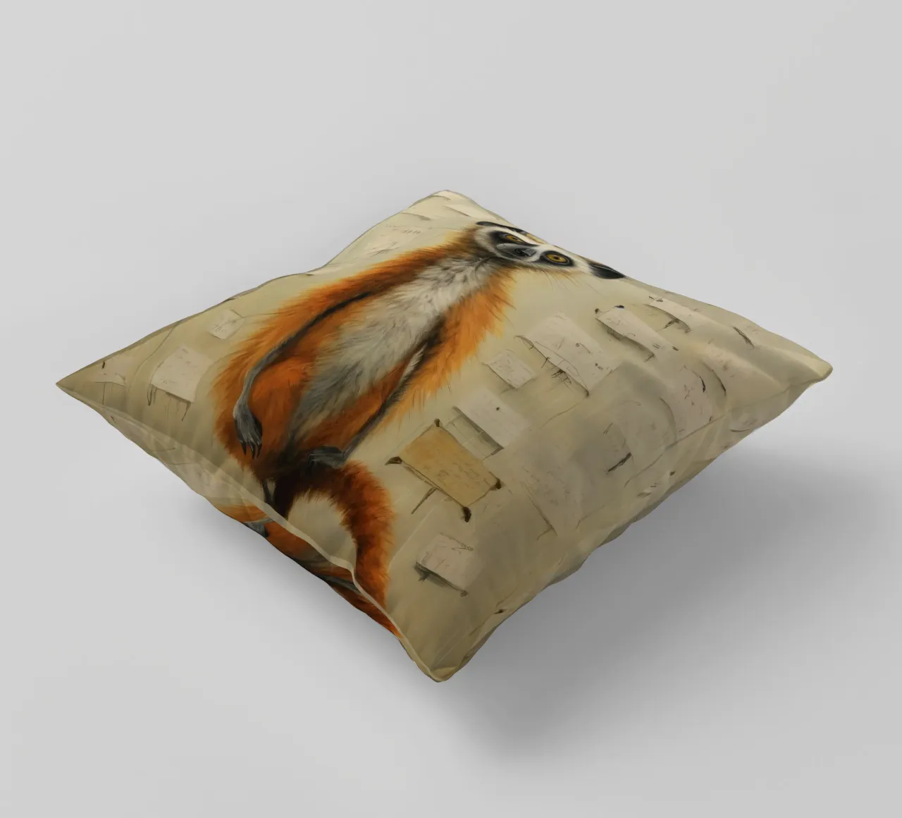 Lemure minimo 4 cuscino da Minimal Animal Art