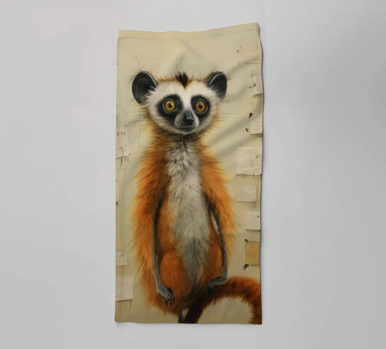 Lemure minimo 4 asciugamano da bagno da Minimal Animal Art