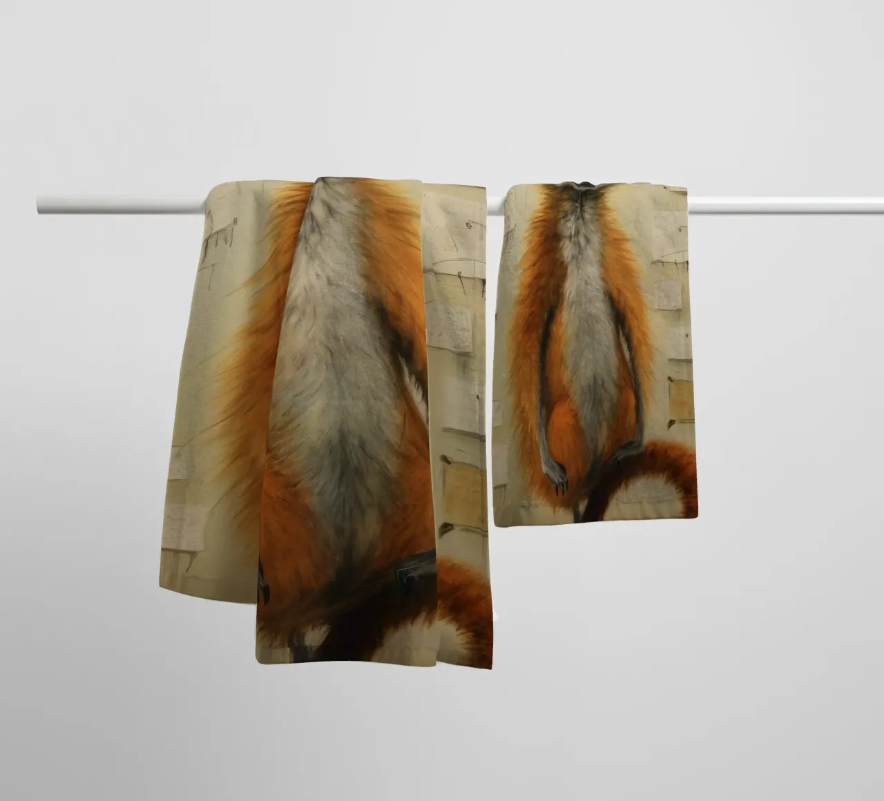 Lemure minimo 4 asciugamano da bagno da Minimal Animal Art