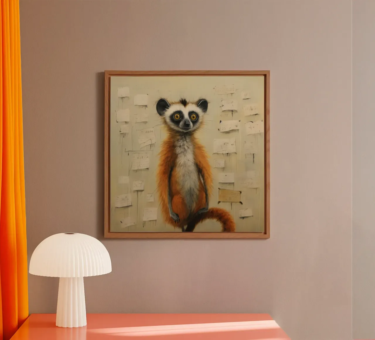 Lemure minimo 4 alluminio dibond da Minimal Animal Art