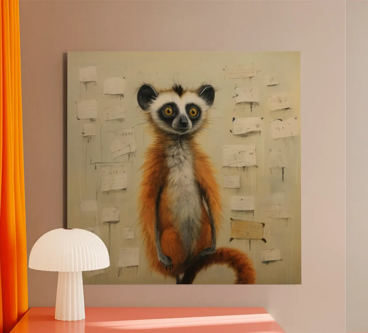 Lemure minimo 4 alluminio dibond da Minimal Animal Art