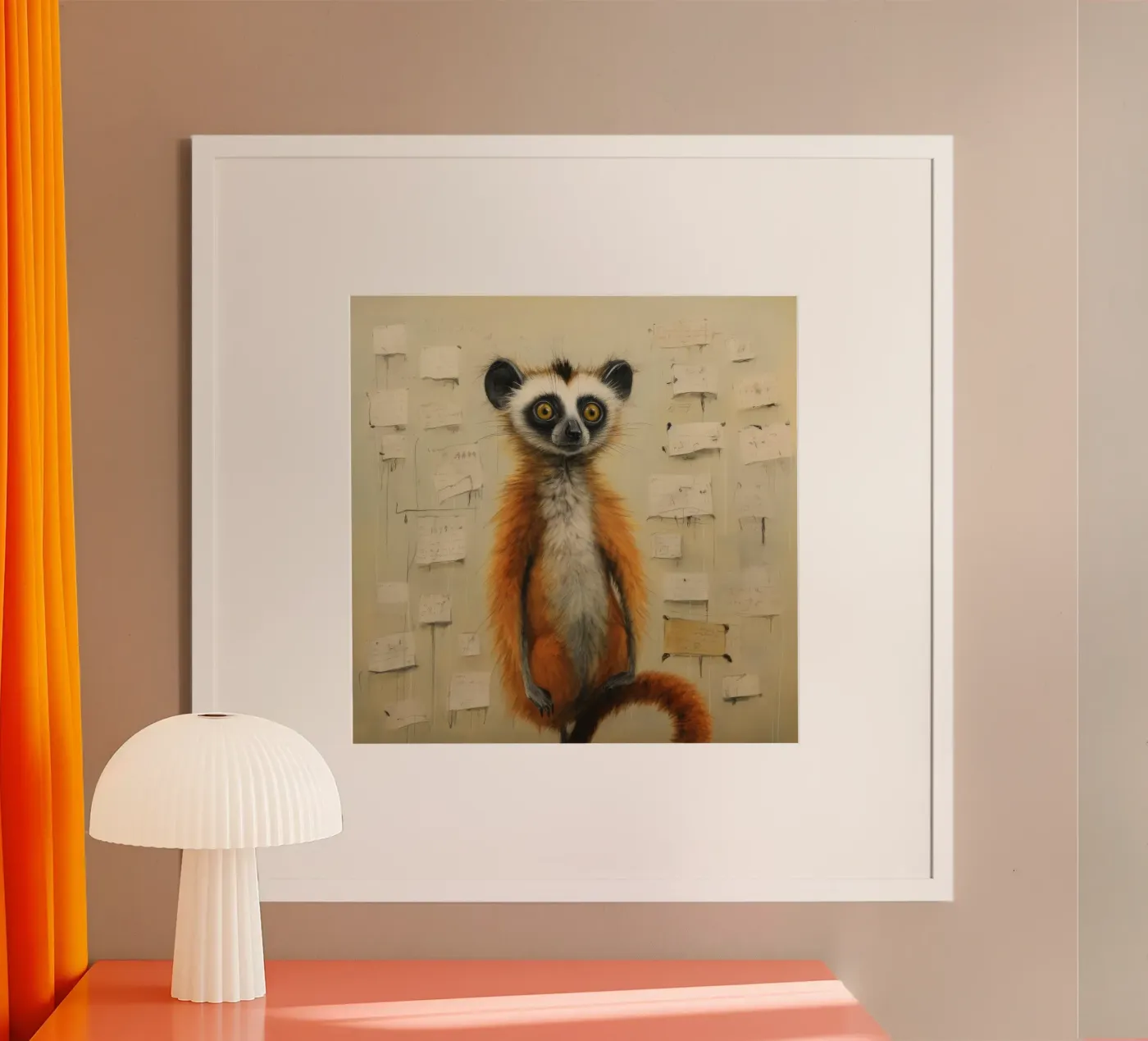 Minimo Lemur poster da Minimal Animal Art