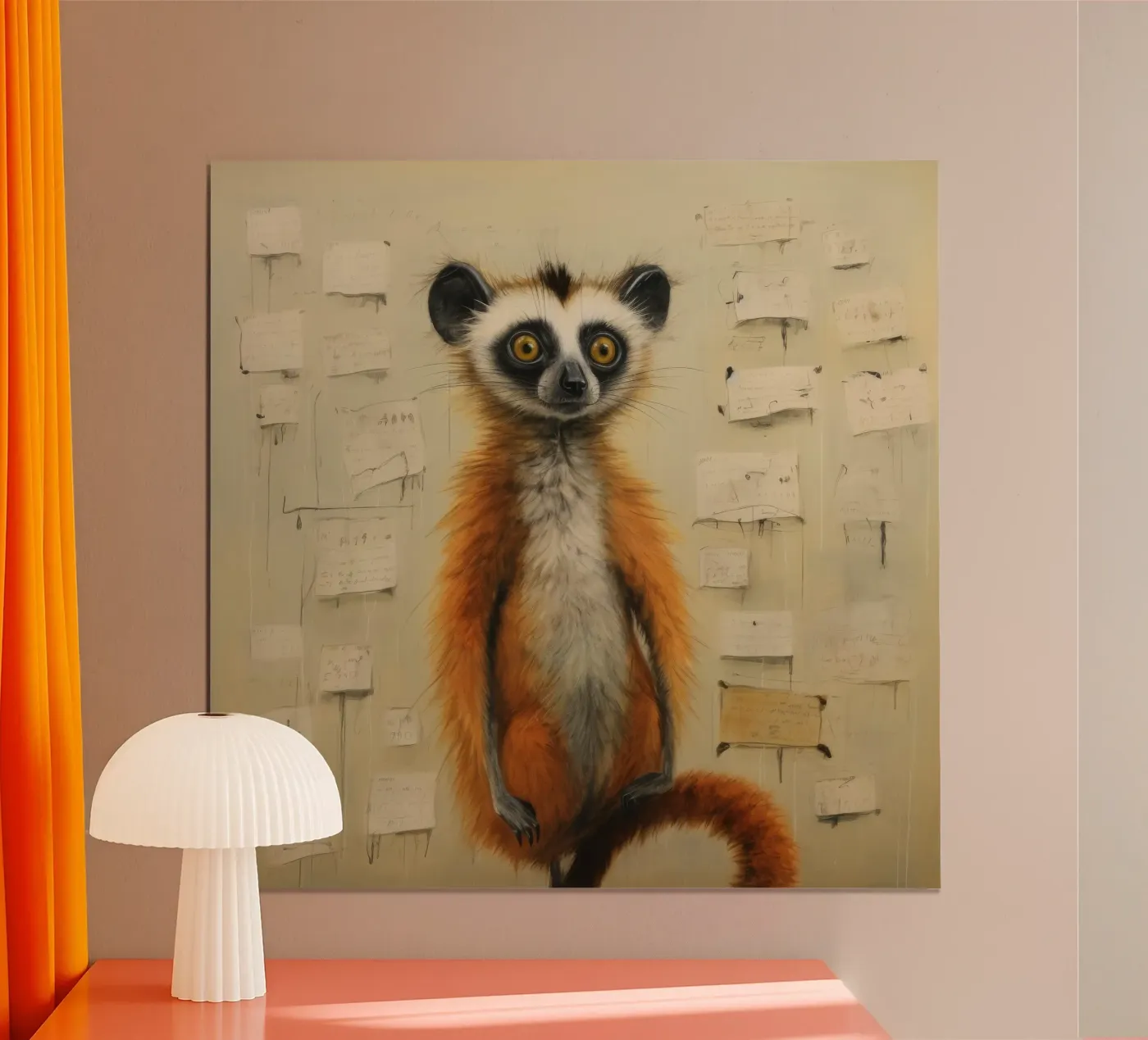 Minimo Lemur poster da Minimal Animal Art