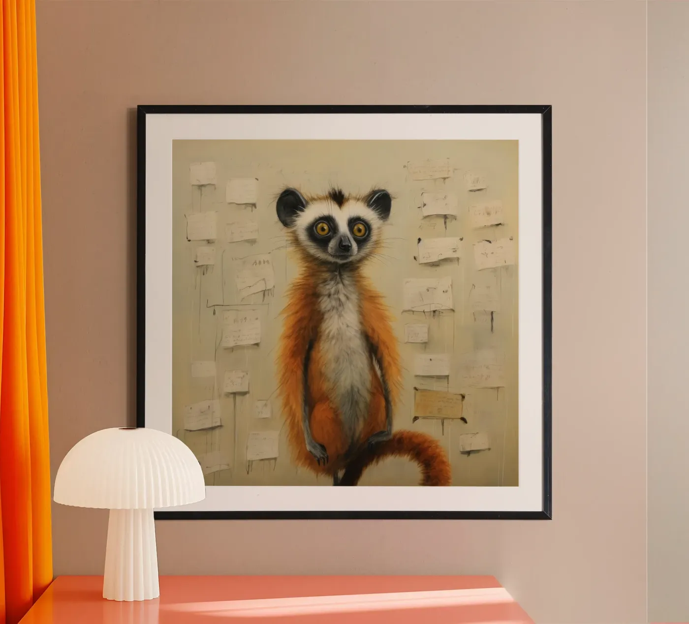Minimo Lemur poster da Minimal Animal Art
