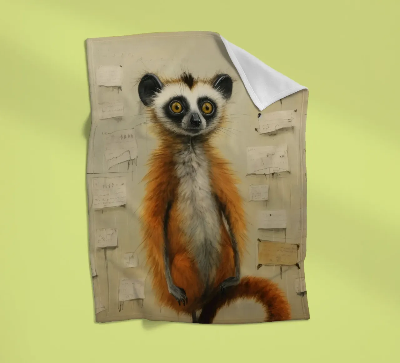 Lemure minimo 4 coperta in pile da Minimal Animal Art