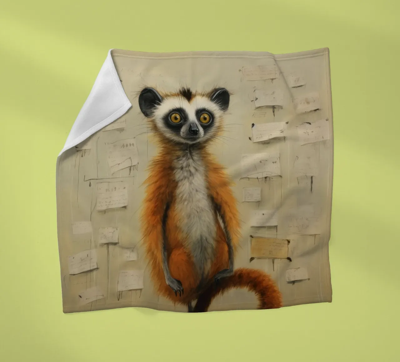 Lemure minimo 4 coperta in pile da Minimal Animal Art