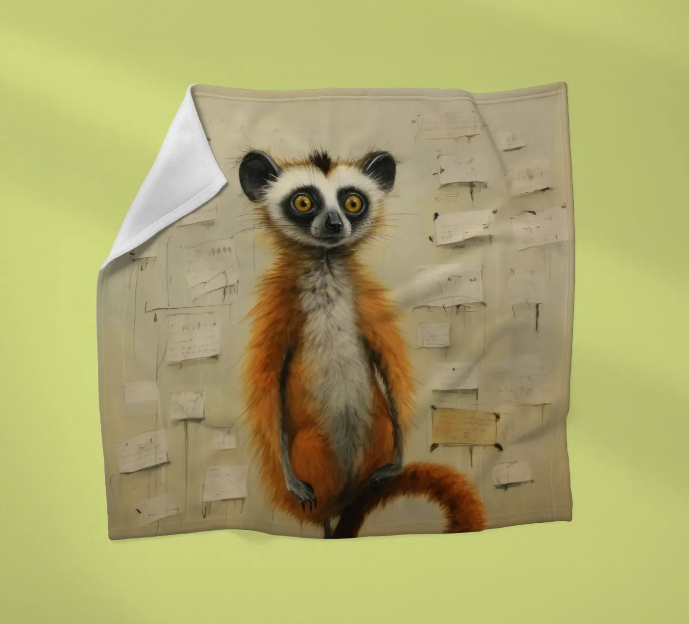 Minimo Lemur coperta in pile da Minimal Animal Art