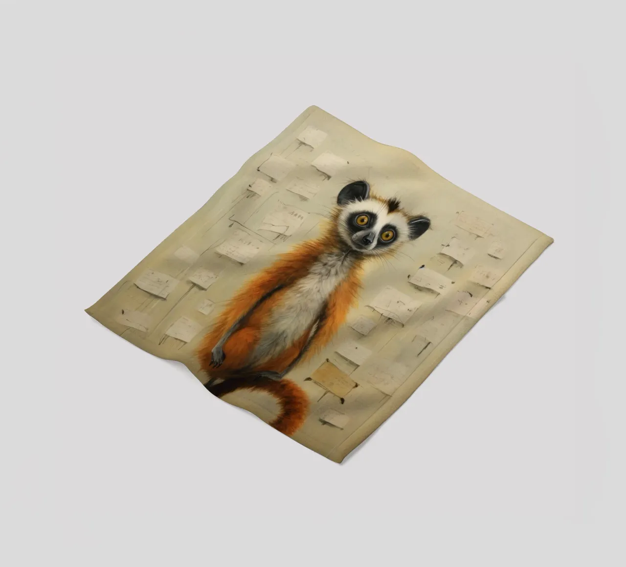 Lemure minimo 4 coperta in pile da Minimal Animal Art