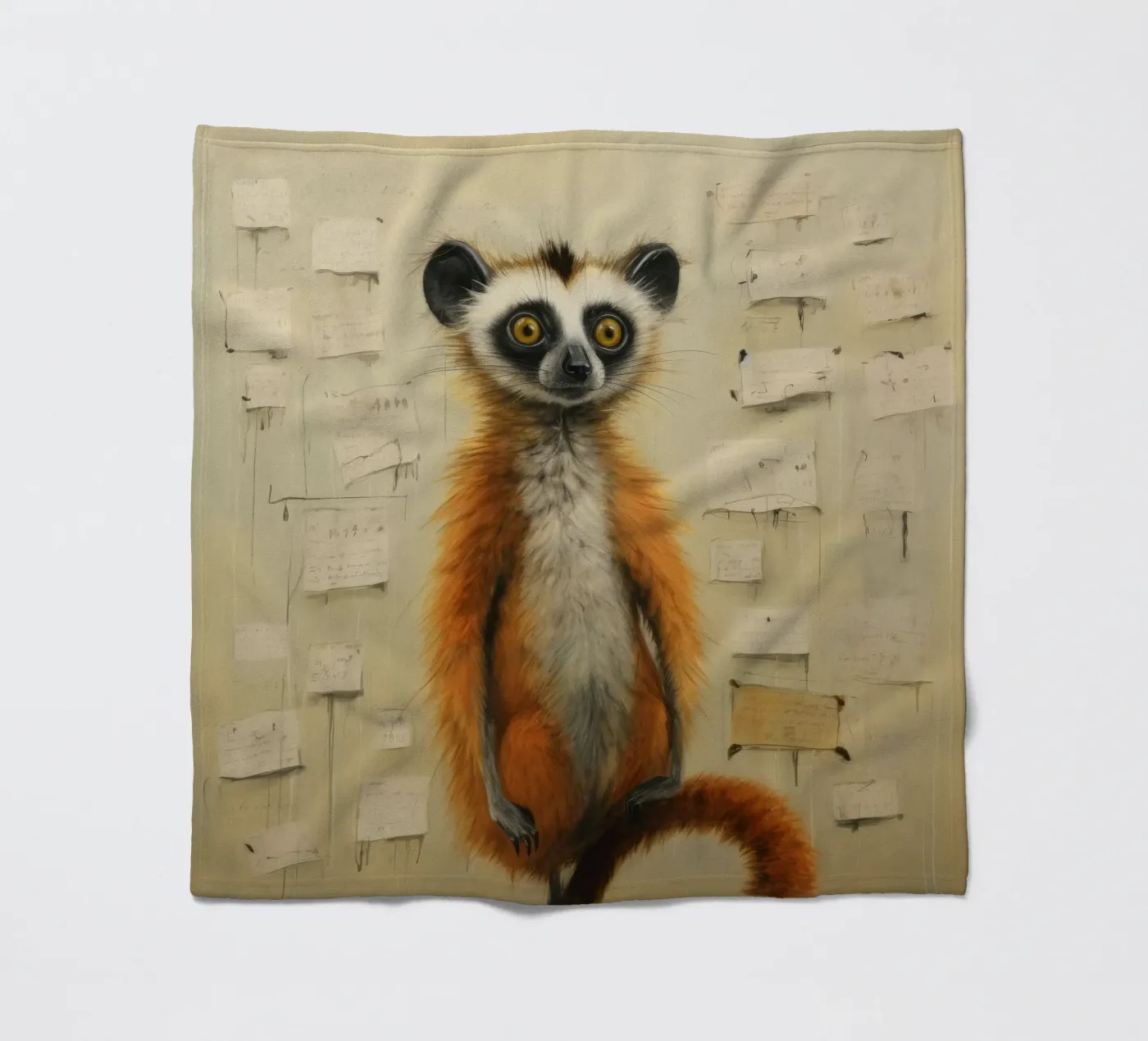 Minimo Lemur coperta in pile da Minimal Animal Art
